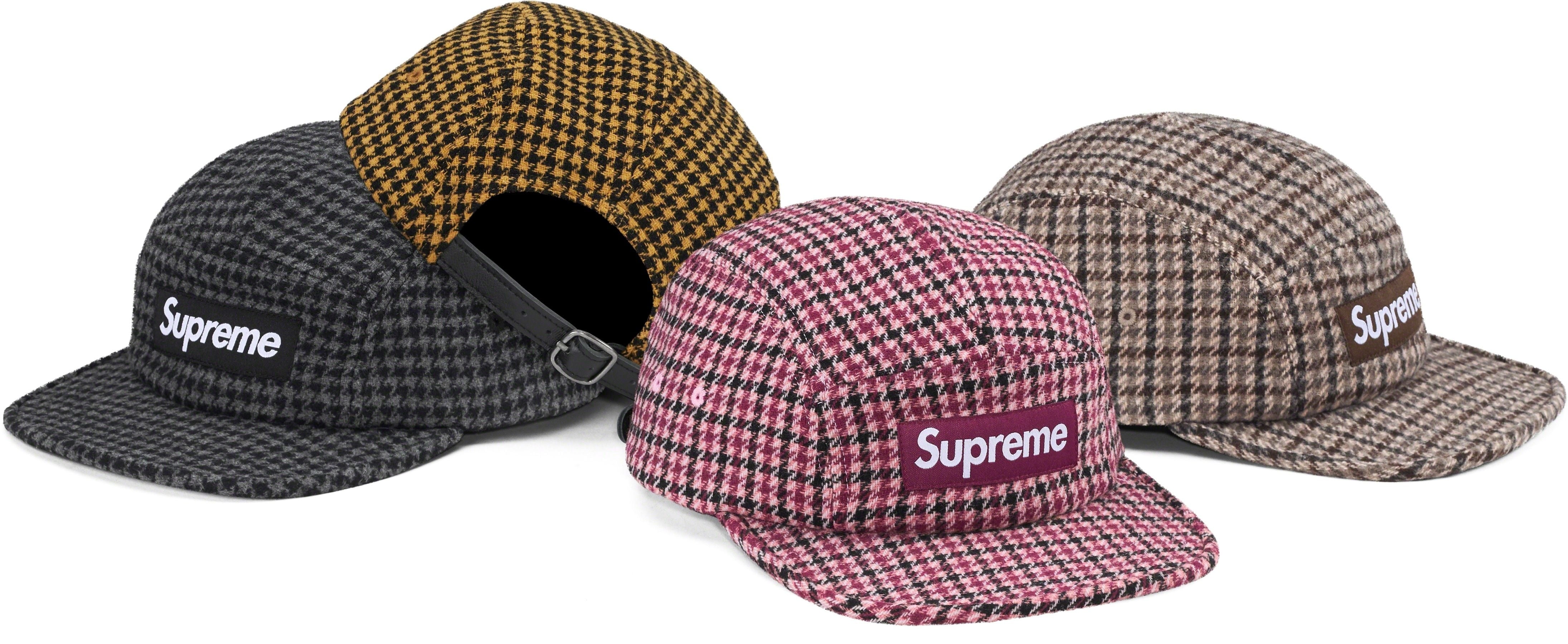 Houndstooth Wool Camp Cap